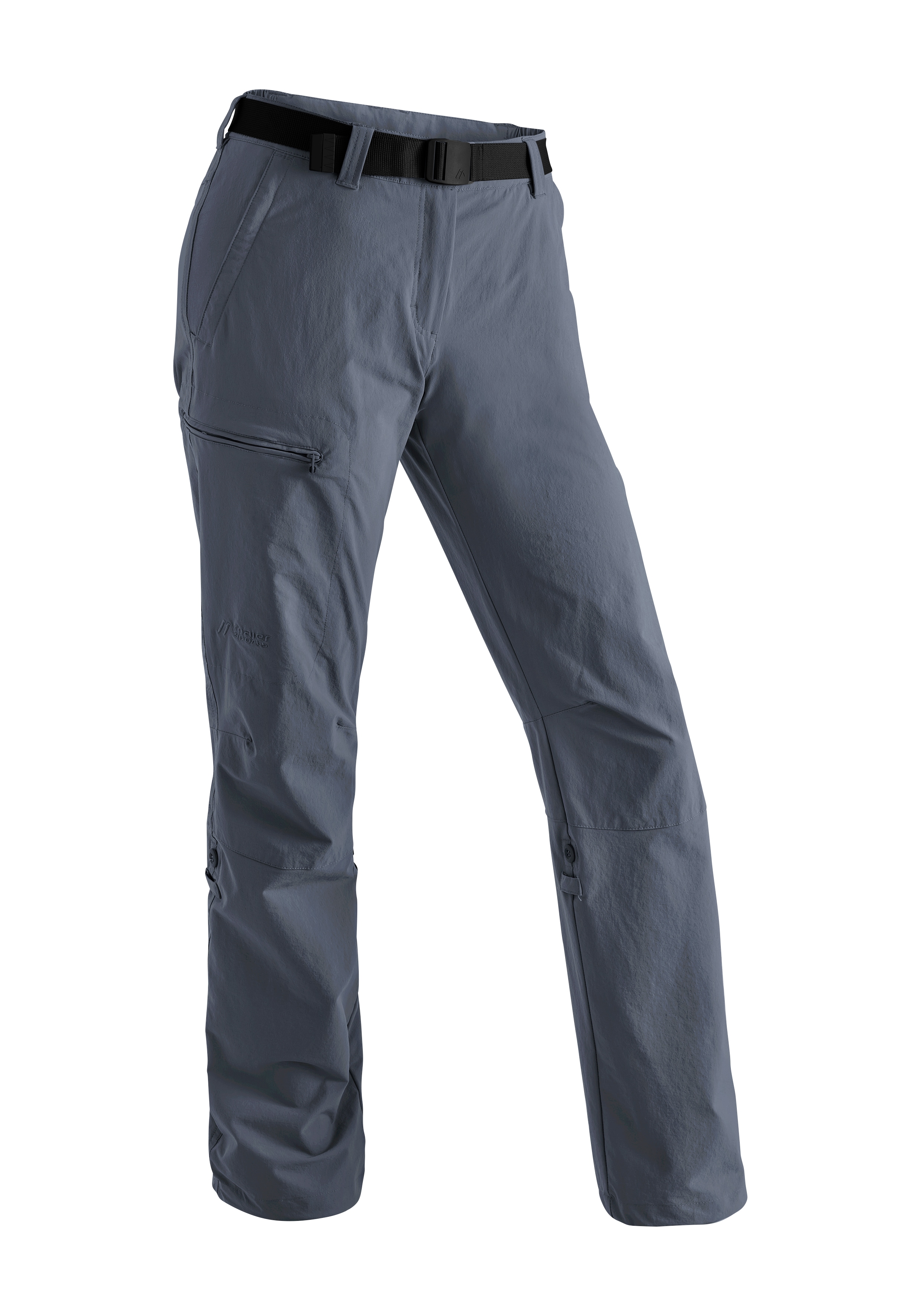 Funktionshose MAIER SPORTS "Lulaka", Damen, Gr. 18, Kurzgrößen, grau, 90% Polyamid, 10% Elasthan, Hosen, Damen Wanderhose, atmungsaktive Outdoor-Hose mit Roll up Funktion Image