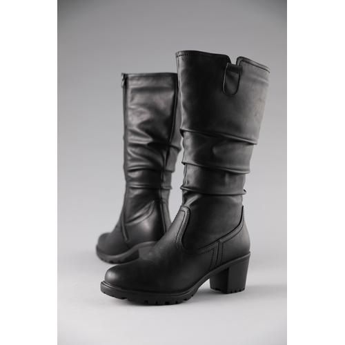 Stiefel ANISTON SHOES Gr. 41, Normalschaft, schwarz Damen Schuhe Reißverschlussbeutel mit slouchy Schaft Raffungen - NEUE KOLLEKTION