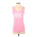 Under Armour Active Tank Top: Pink Graphic Activewear - Women's Size Small