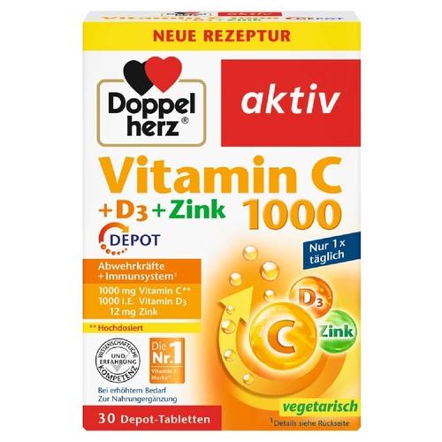 Doppelherz – Vitamin C 1000 + D3 + Zink Vitamine