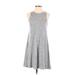 Old Navy Casual Dress - A-Line Crew Neck Sleeveless: Gray Solid Dresses - Women's Size X-Small
