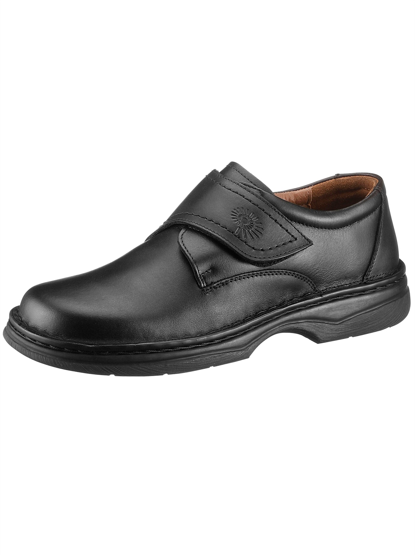 Klettschuh HELIX, Herren, Gr. 43, schwarz, Glattleder, Schuhe Klettschuh