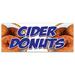 SignMission CIDER DONUTS BANNER SIGN Hot Fresh Doughnuts Varieties Coffee Bakery Plastic in White | 18 H x 48 W x 0.1 D in | Wayfair B-Cider Donuts