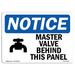 SignMission Master Valve Behind This Panel Sign Plastic in Black/Blue/White | 18 H x 24 W x 0.1 D in | Wayfair OS-NS-A-1824-L-14150