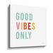 Trinx Good Vibes Only Pastel Gallery Wrapped Canvas Canvas, Wood in Green | 14 H x 14 W x 2 D in | Wayfair ED04DBE24F364E48B4DB97C3289B1612