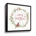 The Holiday Aisle® A Christmas Weekend VI Merry Christmas Gallery Wrapped Floater-Framed Canvas Canvas, in Green/Red | 14 H x 14 W x 2 D in | Wayfair