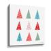 The Holiday Aisle® Playful Christmas Trees Gallery Wrapped Canvas in Blue/Red/White | 10 H x 10 W in | Wayfair 658FE1A48D774C2D9331EB9438EB2D71