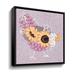 Rosalind Wheeler Sunflower Hen I Gallery Wrapped Floater-Framed Canvas in Indigo/Yellow | 24 H x 24 W in | Wayfair 1D6103DD7ED543E4BAEA8CD9F96D2E13