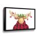 The Holiday Aisle® Christmas Moose - Painting on Canvas in Brown/Red | 14 H x 18 W x 2 D in | Wayfair C522E960D727428BAC54F26B4D6B44A3