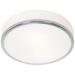Aero - Dimmable LED Flush Mount - Brushed Steel Finish - Opal Glass