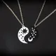 Ensemble de colliers pour Couple 2 pièces pendentifs en forme d'étoiles de soleil de lune de