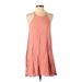 Forever 21 Casual Dress - A-Line Crew Neck Sleeveless: Pink Solid Dresses - Women's Size Small