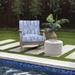 Humble + Haute Blue and White Stripe Indoor/Outdoor Corded Deep Seating Cushion Chair Set