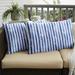 Humble + Haute Blue and White Stripe Indoor/Outdoor Knife Edge Lumbar Pillows (Set of 2)