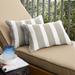 Humble + Haute Tan and White Stripe Indoor/Outdoor Corded Lumbar Pillows (Set of 2)