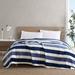 Nautica Awning Stripe Ultra Soft Plush Fleece Blanket