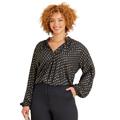 Plus Size Women's Liz&Me® Clip Dot Blouse by Liz&Me in Black (Size 0X)