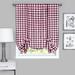 Buffalo Check Window Curtain Tie Up Shade by Achim Home Décor in Burgundy