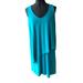 Anthropologie Dresses | Lilla P Anthropologie Layered Dress Tunic Sleeveless V-Neck Teal Sz. M Knee-Len | Color: Blue | Size: M