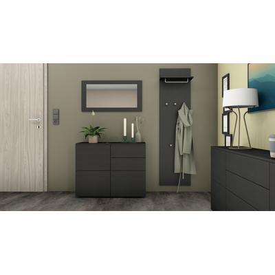 Garderoben-Set BORCHARDT MÖBEL "Rova", schwarz (schwarz matt), B:133cm H:160cm T:35cm, Kastenmöbel-Sets, (3-tlg.) Image