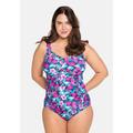 Tankini-Top SHEEGO "Große Größen" Gr. 40, Cup E, blau (blau, pink) Damen Bikini-Oberteile Ocean Blue