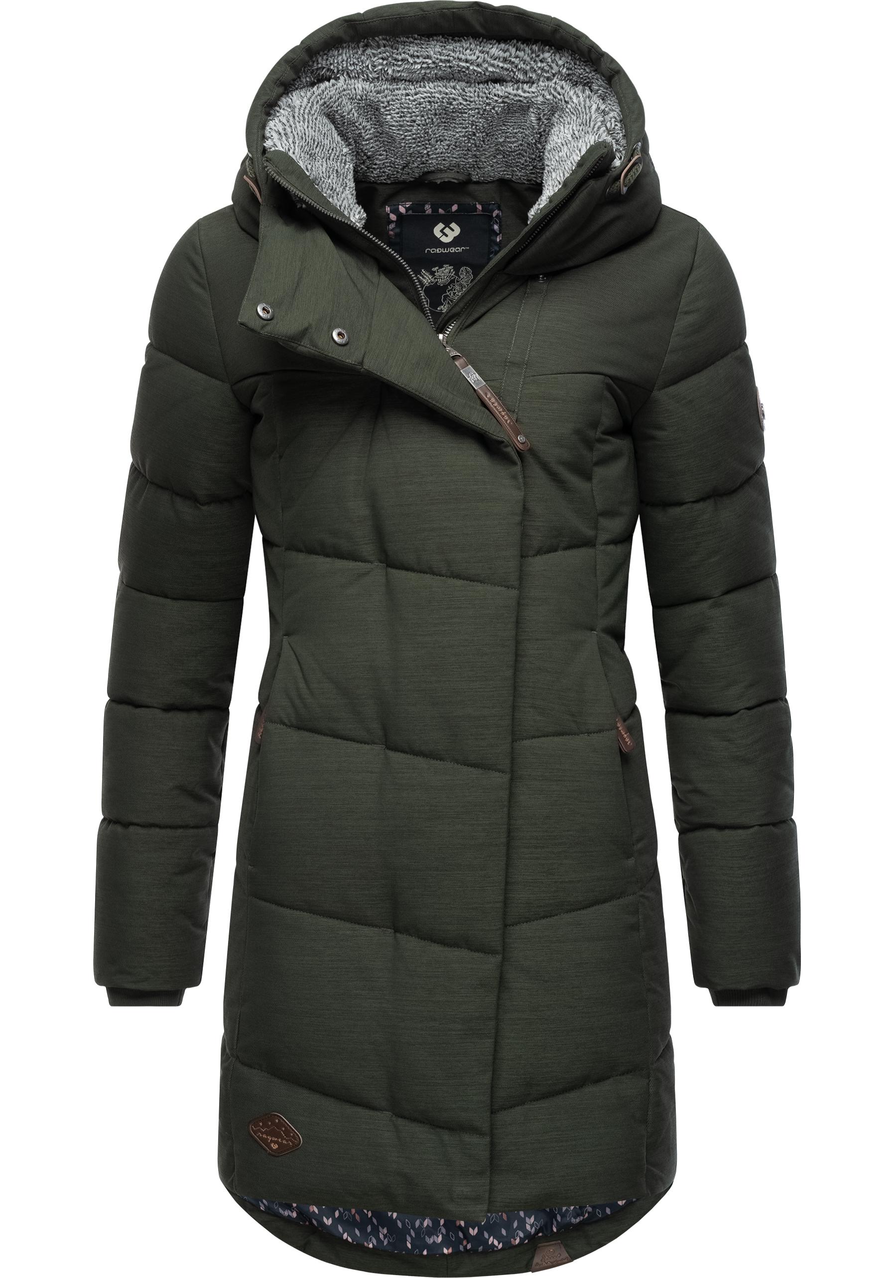 Wintermantel RAGWEAR "Pavla", Damen, Gr. XXL(44), grün (olivgrün), Außenmaterial: 100% Polyester, Innenfutter: 100% Polyester, Wattierung: 100% Polyester, Modisch, figurbetont ca. Mitte Oberschenkel, Ärmel ohne Ärmelschlitz Rippstrickbündchen,... Image