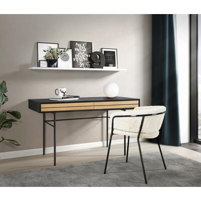 Schreibtisch WOODMAN "Stripe", braun (eiche, schwarz), B:130cm H:75cm T:60cm, Tische, Kombination von Metall & Holz, Breite 130 cm Image