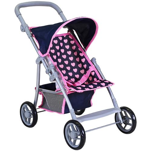 „Puppenbuggy KNORRTOYS „“Liba – Pink Hearts““ Puppenwagen pink (pink hearts) Kinder Puppenwagen -trage“
