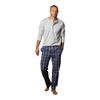 Pyjama S.OLIVER, Herren, Gr. 52/54 (L), grau (grau, meliert), Jersey, Webqualität, Obermaterial: 100% Baumwolle. Obermaterial Hose: 100% Baumwolle, unifarben, kariert, Basic, bequem lang, Rundhals, Langarm abgesteppte Kante, Homewear-Sets,...