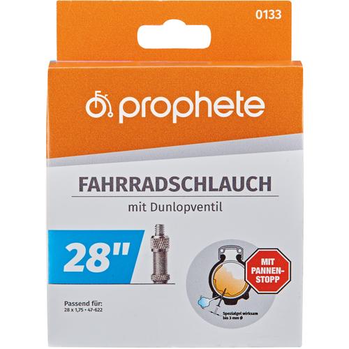 Fahrradschlauch PROPHETE ""Fahrradschlauch"", schwarz (farbe}), Fahrradschläuche, 48mm, Dunlopventil (DV), 28 Zoll (71,12cm)