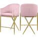 Tree Line Furniture 27" Counter Stool Upholstered/Velvet/Metal in Pink/Yellow | 38 H x 24 W x 23 D in | Wayfair TLFMF-867PI-ST