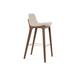sohoConcept Pera HB Wood Bar & Counter Stool in American Walnut Wood/Upholste/Leather in Red | 36.5 H x 16 W x 20.5 D in | Wayfair PERHB-BR-AW-023
