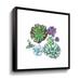 Dakota Fields Fresh Blue Purple Succulent Plants Garden Wall Watercolor VI - Print Canvas in Green | 10 H x 10 W x 2 D in | Wayfair