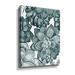 Dakota Fields Pale Teal Blue Gray Monochrome Watercolor Succulent Plants Wall VIII - Print Canvas in Green | 10 H x 8 W x 2 D in | Wayfair