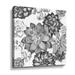 Dakota Fields Charcoal Gray Monochrome Watercolor Succulent Plants Wall Garden III - Print Canvas in Black | 18 H x 18 W x 2 D in | Wayfair