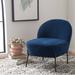 Slipper Chair - Ebern Designs Wahaj 21.4" W Velvet Slipper Chair Velvet in Blue | 26 H x 21.4 W x 25.7 D in | Wayfair