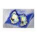 East Urban Home Oysters 50 in. x 30 in. Non-Slip Indoor Outdoor Door Mat Synthetics in Blue/Gray | 50 H x 30 W x 0.2 D in | Wayfair