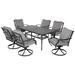 Winston Porter Dorulet Square 6 - Person 66.1" Long Outdoor Dining Set w/ Cushions Metal in Black | 66.1 W x 66.11 D in | Wayfair