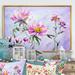 Winston Porter Summer Natural Foliage Pink Bouquet - Floater Frame Print on Canvas Canvas, Cotton in Green/Indigo/Pink | 8 H x 12 W x 1 D in | Wayfair