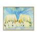 Millwood Pines Pastel Cows In Farm Landscape - Floater Frame Print on Canvas Canvas, Cotton in Blue/White/Yellow | 12 H x 20 W x 1 D in | Wayfair