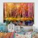 Millwood Pines Abstract Autumn Forest By The Late IV - Floater Frame Print on Canvas Metal in Blue/Indigo/Orange | 30 H x 40 W x 1.5 D in | Wayfair