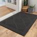 Latitude Run® Premium Indoor Outdoor Mat Rubber Backing Non Slip Super Absorbent Resist Dirt Entrance Rug Metal in Black | Wayfair