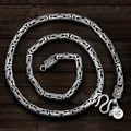 Collier en argent avec motif Pingan pour homme bijoux longs pour petit ami point optique rétro