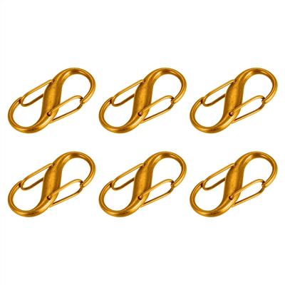 Adjustable Metal Buckle, 6Pcs 27x13mm Chain Shortener Bag Strap Clasp, Brown - 27mm x 13mm