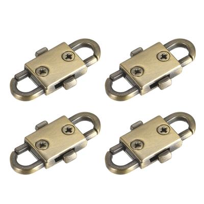 Adjustable Metal Buckles, 4Pcs 32x12mm Chain Shortener Bag Strap Clasps, Bronze - 32mm x 12mm