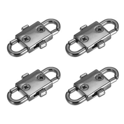 Adjustable Metal Buckles, 4Pcs 32x12mm Chain Shortener Bag Strap Clasps, Black - Dark Grey - 32mm x 12mm