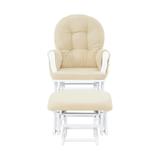 Brisbane Glider and Ottoman Set, Nursery Glider, Rocker Chair with Padded Back and Armrests, Reclining Glider Cushion Chair