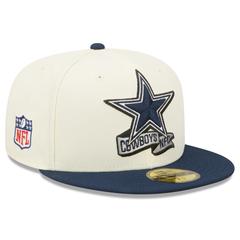 Men's New Era Cream/Navy Dallas Cowboys 2022 Sideline 59FIFTY Fitted Hat