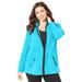 Plus Size Women's Micro Fleece Zip Jacket by Catherines in Scuba Blue (Size 1X)