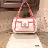 Coach Bags | Coach Lg. All Leather Satchel Handbag. F13602 | Color: Pink/White | Size: Large